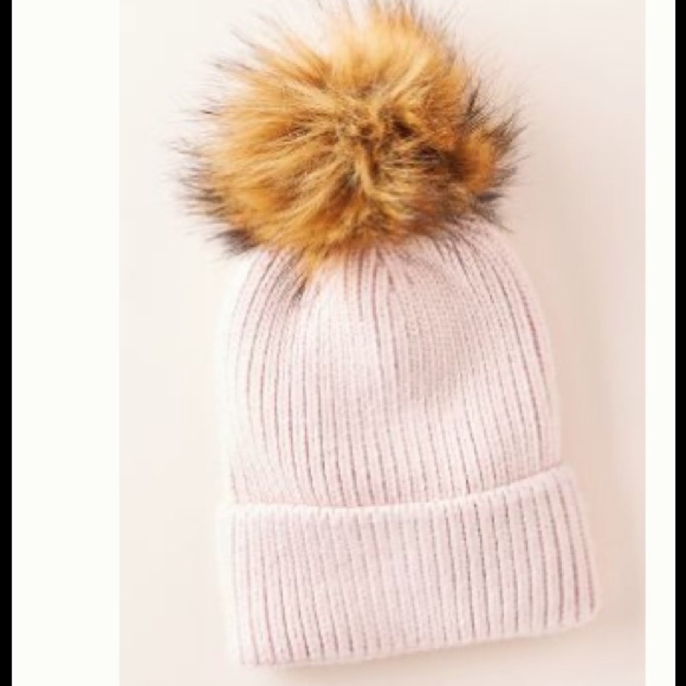 Two left! Blush Color Base Beanie Pom Hat
